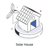 maison solaire tendance vecteur