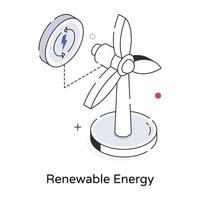 énergie renouvelable à la mode vecteur