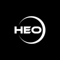 création de logo de lettre heo en illustration. logo vectoriel, dessins de calligraphie pour logo, affiche, invitation, etc. vecteur