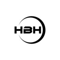 création de logo de lettre hbh en illustration. logo vectoriel, dessins de calligraphie pour logo, affiche, invitation, etc. vecteur