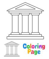 coloriage avec banque pour les enfants vecteur