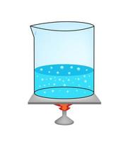 bécher en verre avec illustration vectorielle d'eau bouillante vecteur