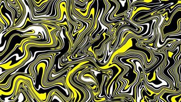 conception de fond en marbre fluide moderne jaune sur noir. peinture acrylique confortable. vecteur