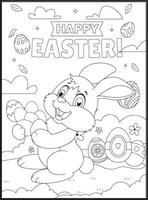 Joyeuses Pâques à colorier pour les enfants vecteur