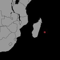 épinglez la carte avec le drapeau mauricien sur la carte du monde. illustration vectorielle. vecteur