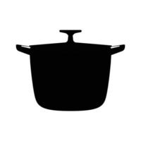 silhouette de marmite. élément de design icône noir et blanc sur fond blanc isolé vecteur