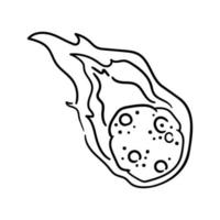 vecteur d'icône de comète. signe d'illustration d'astéroïde. symbole de météorite. logo du cosmos.