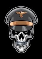 crâne soldat portant un chapeau militaire vecteur