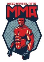 stand de combattant mma vecteur