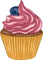 cupcake dessert logo carte d'anniversaire vecteur