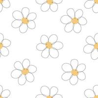 motif harmonieux de fleurs dans un style de dessin continu à une ligne vecteur