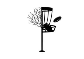 vecteur disque golf silhouette disque club de golf et icônes illustration vectorielle