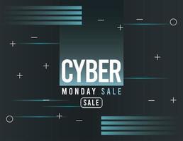 affiche de vente cyber lundi sur fond bleu vecteur