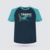 chemise tropique imprimée avec oiseau vecteur