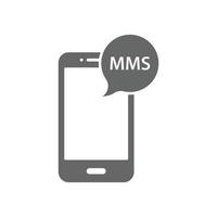 eps10 vecteur gris smartphone mms abstrait icône ou logo isolé sur fond blanc. symbole mms mobile dans un style moderne et plat simple pour la conception de votre site Web et votre application mobile