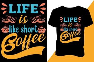 conception de t-shirt prêt à imprimer typographie café vecteur