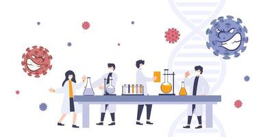 Recherche du groupe coronavirus 2019-ncov. scientifique à la recherche d'antivirus et de médicaments.