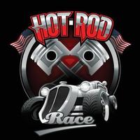 logo hot rod vintage pour l'impression sur des t-shirts ou des affiches. illustration vectorielle. vecteur