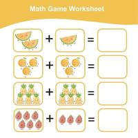 feuille de calcul de comptage pour les enfants. compter et écrire la réponse. fiche de travail mathématique. illustration vectorielle. vecteur