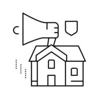 illustration vectorielle d'icône de ligne de haut-parleur de vente de maison vecteur