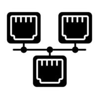 icône de téléchargement premium du port Ethernet vecteur