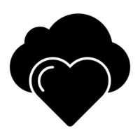 icône de téléchargement premium de l'amour des nuages vecteur