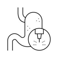 illustration vectorielle de l'icône de la ligne de traitement médical au laser de l'estomac vecteur