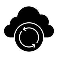 icône de conception unique de la mise à jour du cloud vecteur