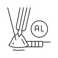 illustration vectorielle de l'icône de la ligne de soudage en aluminium vecteur