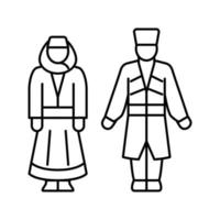 illustration vectorielle de l'icône de la ligne de vêtements nationale géorgienne vecteur