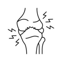 illustration vectorielle de l'icône de la ligne de problème de santé de l'arthrose vecteur