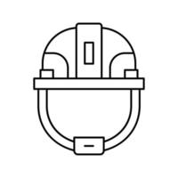 tête de casque protéger l'icône de la ligne illustration vectorielle vecteur