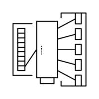 fil de soie production industrie machine ligne icône illustration vectorielle vecteur