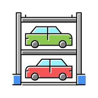 illustration vectorielle d'icône de couleur de stationnement automobile à plusieurs niveaux vecteur