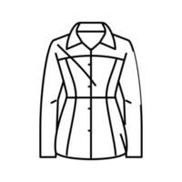 manteau de voiture vêtements d'extérieur icône de ligne féminine illustration vectorielle vecteur