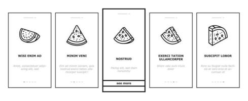 tranche de fruits d'été pastèque icônes d'intégration définies vecteur
