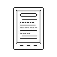 illustration vectorielle de l'icône de la ligne de l'appareil numérique ebook vecteur