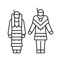 illustration vectorielle de l'icône de la ligne de vêtements nationale américaine vecteur