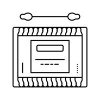 coton-tige bébé ligne icône illustration vectorielle vecteur