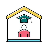 illustration vectorielle de l'icône de couleur de l'éducation à domicile vecteur