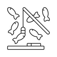 illustration vectorielle d'icône de ligne de jeu magnétique de pêche vecteur