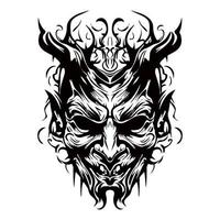 dessin de contour de masque hannya vecteur