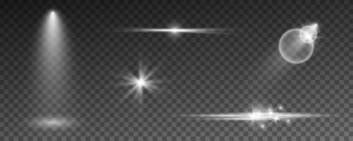 effets de lumière rougeoyante isolés sur fond transparent vecteur
