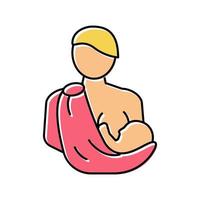 mère nourrir bébé nouveau-né icône couleur illustration vectorielle vecteur