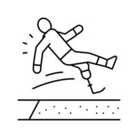 large saut athlète handicapé ligne icône illustration vectorielle vecteur
