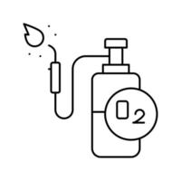 bouteille d'oxygène pour l'illustration vectorielle de l'icône de la ligne de soudage vecteur