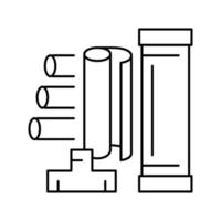 illustration vectorielle de l'icône de la ligne de déchets en plastique du tuyau vecteur