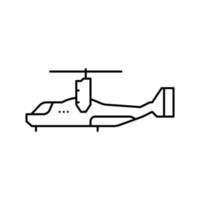 L'icône de la ligne de l'avion avion tiltrotor vector illustration