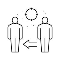 illustration vectorielle de l'icône de la ligne humaine à distance de sécurité vecteur