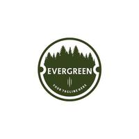 vecteur de conception de logo de forêt de pins à feuilles persistantes